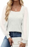 Women’s Puffy Sleeve Textured Blouse, 2XL