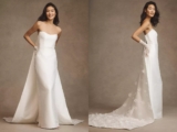 Jenny by Jenny Yoo Catalina Strapless Cape Gown