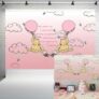 Winnie The Pooh 5 x 3 ft Photo Backdrop, Pink