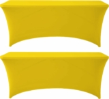 2-Pack Yellow Spandex Table Cover 6 FT