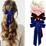 4PCS Velvet Hair Bow for Women