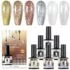 AIRSEE Cat Eye Press On Nails, 24 Pcs Reusable Fake Nails with Glue, Easy to Apply, 12 Sizes