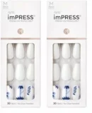 2-Pack KISS imPRESS Press-On Manicure, Nail Kit, PureFit Technology, Medium Length Press-On Nails, ‘Tye Dye’