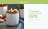 Kamenstein Ceramic and Cork Breathable Garlic Keeper to Allow Air Flow for Freshness