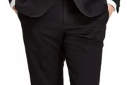 2-Pc Kenneth Cole Mens Performance Fabric Tuxedo, Formal Suit for Black Tie (Jacket + Pant Set) / Select Sizes