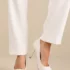 Sincerely Sensational Cream Satin Jacquard Lace-Up Jumpsuit