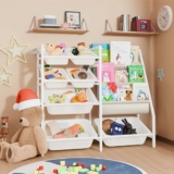 4-Tier Toy Storage with 7 Removable Plastic Bins