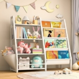 4 Tier Toddler Bookshelf and Toy Storage Organizer