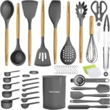 39 pcs Non-Stick Silicone Cooking Kitchen Utensils Spatula Set with Holder