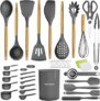 39 pcs Non-Stick Silicone Cooking Kitchen Utensils Spatula Set with Holder