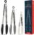 Set of 3 Kitchen Tongs for Cooking with Silicone Tips