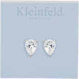 Kleinfeld Womens Bridal Special Occasion Cubic Zirconia Pear Cut Stud Earrings