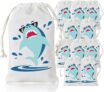 10-Pack Shark Party Drawstring Gift Bags