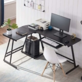 L-Shaped Computer Desk with CPU Stand