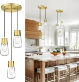 3-Light Gold Pendant Light Fixtures