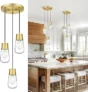 3-Light Gold Pendant Light Fixtures