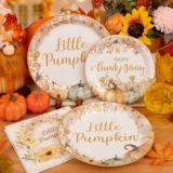 150 pcs Thanksgiving Paper Plates and Napkins