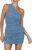Women’s Sexy One Shoulder Ruched Sleeveless Bodycon Mini Short Dress