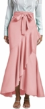 Women’s Tie Waist Ruffle Wrap Mermaid Fishtail Hem  Maxi Skirt