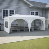 Large Portable Party Folding Tent with 4 Church Style Window Panels, Thickened Steel Tube