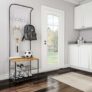 Lavish Home Entryway Bench with Coat Rack – Metal Hall Tree with Seat, Hooks, and Shoe Storage