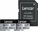 Lexar 256GB (2-Pack) Professional Silver Plus microSDXC Memory Card w/SD Adapter, UHS-I, C10, U3, V30, Full-HD & 4K Video, Up to 205/150 MB/s Read/Write, for Videographers, Gamers (LMSSIPL256G-B2ANU)