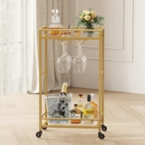 Home Serving Bar Cart with Lockable Wheels