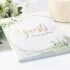 Lillian Rose White Minimalist Simple Elegant Chic Wedding Registry Guestbook with Gold Writing,