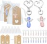 20-Count Angel Keychain Favors with Thank You Tags & Organza Bags