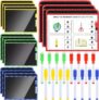 12-Count 12″x9″ Dry Erase Pockets with Reusable Clear Vinyl Sleeve + 12-Count Dry Erase Markers with Erasers