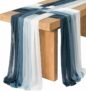 Set of 8 Ling’s Moment 10ft Waffle Weave Dusty Blue & Navy Table Runner