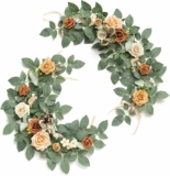 Set of 2 Ling’s Moment 2ft Artificial Flowers Garland Brown & Peach