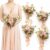 Set of 4 Ling’s Moment Artificial Flowers Apricot and Peach Bridesmaid Bouquet Set