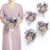 Set of 4 Ling’s Moment Artificial Flowers Purple Bridesmaid Bouquet, 7″