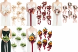 Set of 6 Ling’s Moment Artificial Flowers Sunflower Bridesmaid Bouquet , 7″