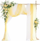 Ling’s Moment Spring Deluxe Hanging Wedding Arch Flowers with Drapes Kit (Pack of 5)