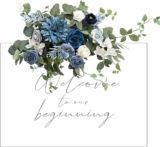 Ling’s Moment Wedding Floral Swag, Dusty Blue & Navy