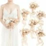 Set of 6 Ling’s Moment  Artificial Flowers Boho Bridesmaid Bouquet Set
