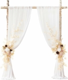 Ling’s moment Wedding Arch Flowers for Wedding Ceremony Arrangement Decor, 2 Pcs Fake Flowers Swag Floral Garland Decoration, 2pcs Drapes Kit