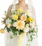 Ling’s moment Yellow Bridal Bouquet for Bride