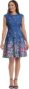 London Times Women’s Floral Border Cap Sleeve Fit & Flare Dress