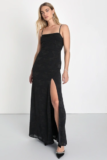 Women’s Lovely Affair Black Floral Burnout Sleeveless Maxi Dress