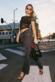 Levi’s Women’s Low Loose Washed Black Low-Rise Wide-Leg Jeans