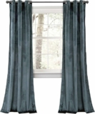 2-Panels Lush Decor Prima Velvet Curtains Color Block Light Filtering Window Panel Set, 38″x84″