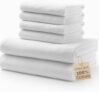 6-Pc Oversized Bath Towels & Washcloths, 563 GSM 100% Ring-Spun Cotton