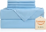 6-Pc Luxury Silky Soft Bed Sheet Set, Queen