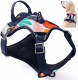 Dog Harness for Medium Sized Dog with Reflective Strip, Handle, & 2 Leash Clips