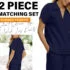 2-Pc Women’s Ruched Top & Pant Set