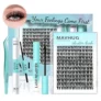 Cluster Eyelash Extensions Kit with 12ML Bond and Seal Waterproof, 12ML Lash Remover, Lash Tweezers