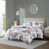 5-Pc Madison Park Twin Robin Floral Comforter Bedding Set with Bed Sheets Mauve